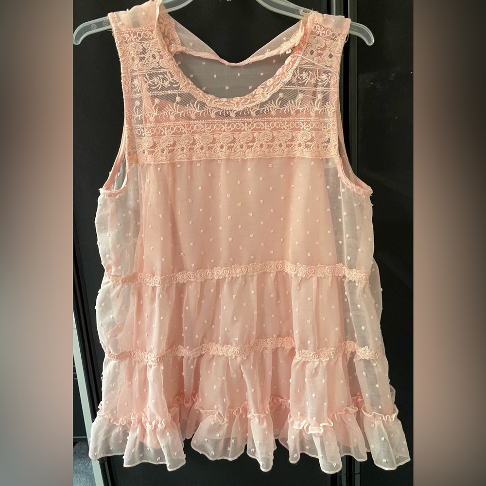 BEAUTEES 3pc Girls Victorian style Top, slip & leggings blush color Size XL NWT - Picture 6 of 9